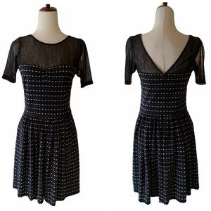 Betsey Johnson Black Silver Metallic Mesh Dress - 8